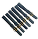 (set of 6) 12mm Quality Genuine Leather Padded Dark Green Color Watch Band