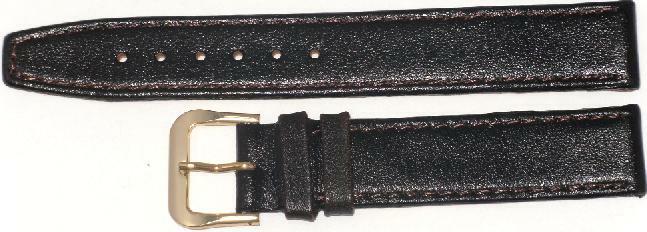 Watch Band Plain (Dark Brown) Genuine Leather  Flat Stitched 18mm (A1 Quality)