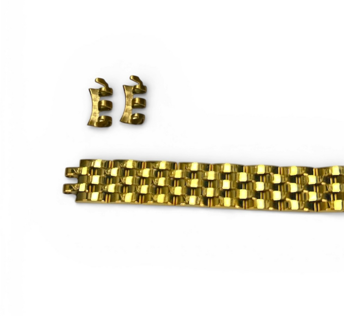 Top Quailty,Stainless steel Gold-tone Curved end Band for Highend Watches-10mm