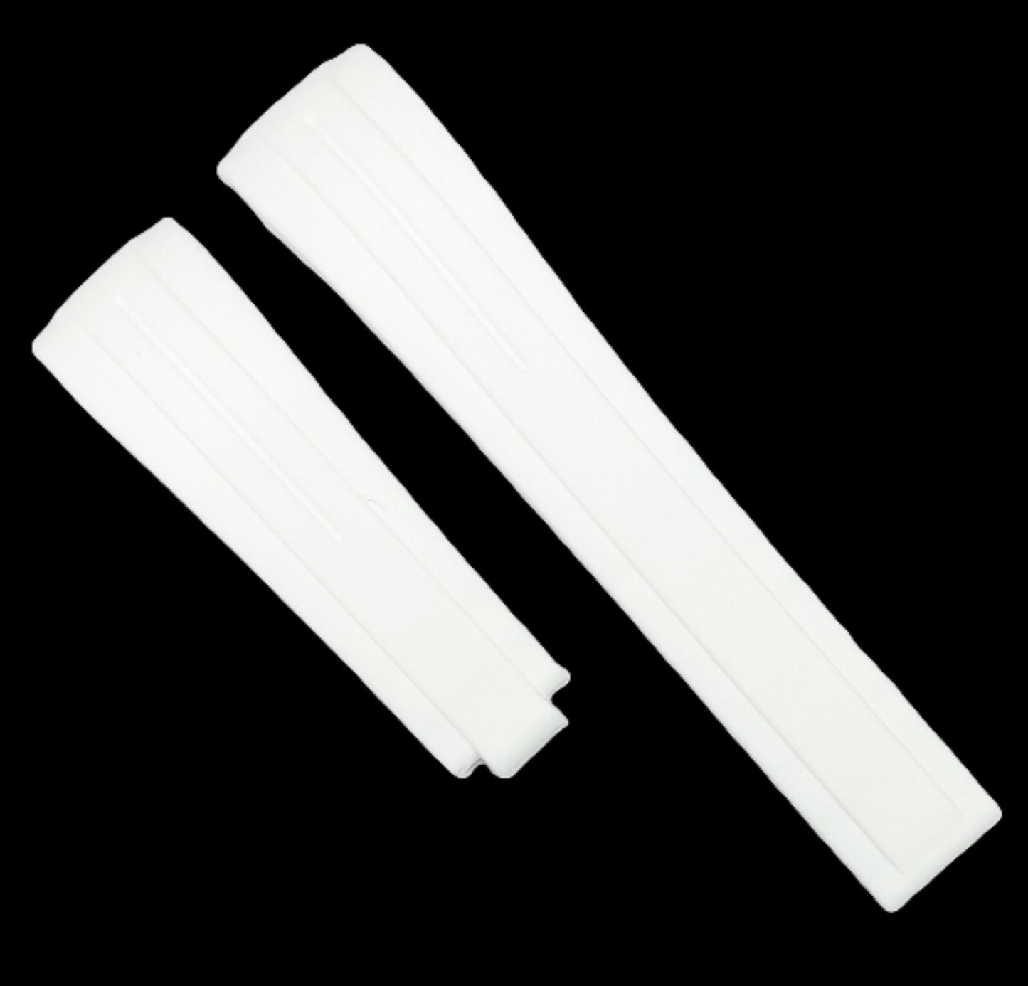 20mm Curved-End Vulcanized Rubber White Replacement Watch Band for ROLEX Watches