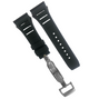 20mm Black Rubber Watch Band for Richard Mille - Screw-Type Strap w/ Buckle
