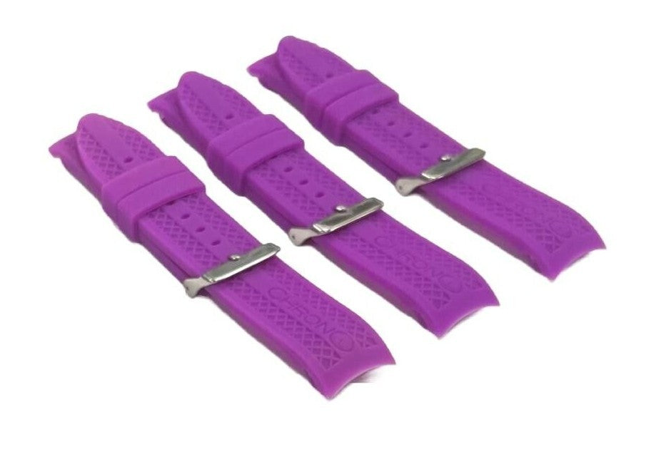 CURVED END RUGGED TEXTURED SOFT RUBBER SILICONE SPORT WATCH BAND 22MM