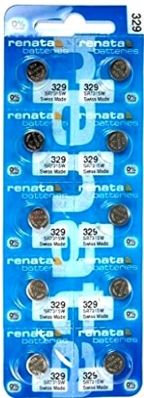 Renata 329 Watch Cell Batteries SR731SW, SWISS MADE, 0% MERCURY (Pack 10)