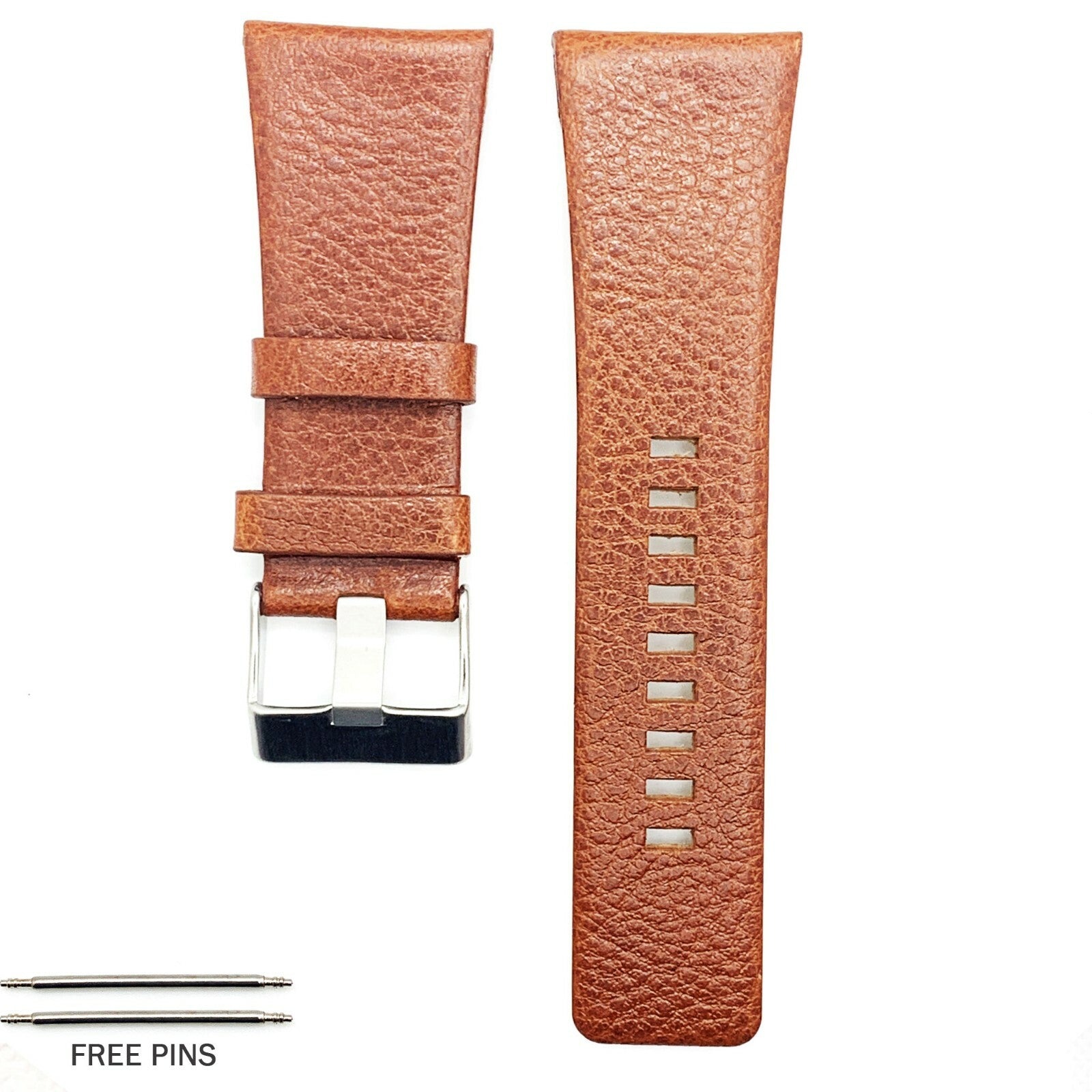 22 to 34 MM Genuine Leather Watch Band fits Diesel Watches Black and Brown Strap