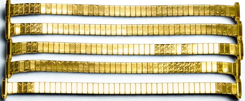 Lot of 5 Watch Bands Gold-Tone Stretch Stainless Steel fit Women Watch 9-12MM