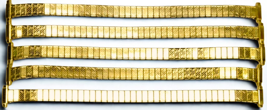 Lot of 5 Watch Bands Gold-Tone Stretch Stainless Steel fit Women Watch 9-12MM