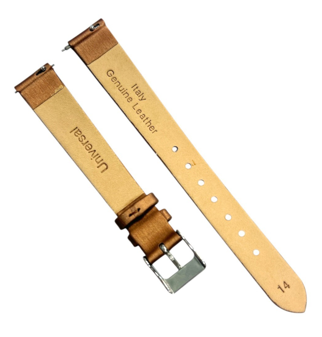 Satin Watch Bands w Quick Release pin Brown(12mm, 14mm, 16mm, 18mm, 20mm)