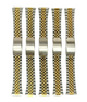Lot of 5 Pcs, 16-22 MM Jubilee 2-tone Metal Band with Regular Fold Over Clasp