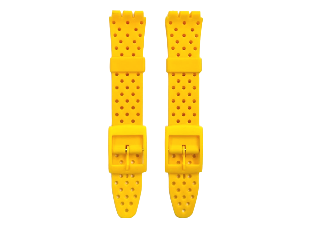 Swatch Replacement Plastic PVC Watch Band Flat with Holes without Pins 17mm