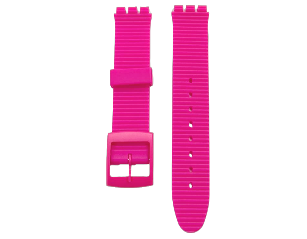 Swatch Replacement Plastic PVC Watch Band Horizontal Lines without Pins 17mm