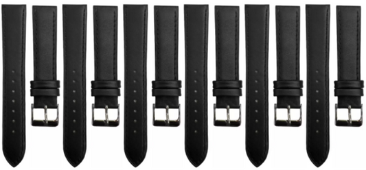 Set of 6PCS Multi-Color Watch Band Size (18✖16)mm Stitched Plain Leather Strap
