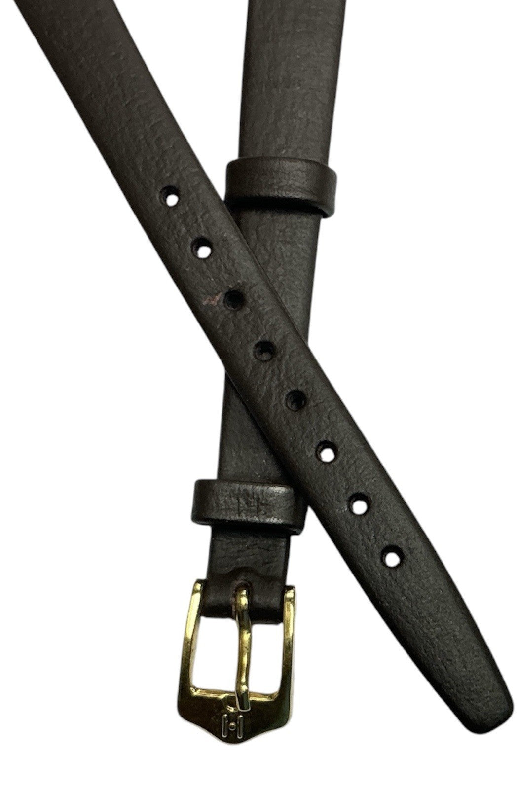 10mm Genuine Leather Quality Calf Black Flat Open-Ended Ladies Watch Band