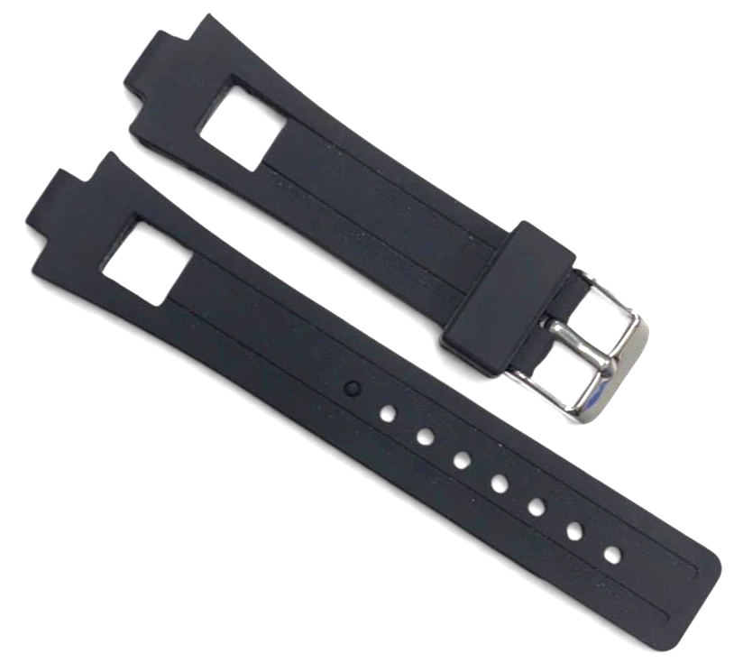 20mm Atitud Black Rubber Watch Band Premium Silicone Rubber Strap