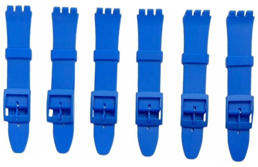 Swatch Replacement Plastic PVC Watch Band Flat without Pins 17mm