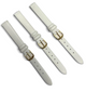 (set of 3)11mm white color Flat Genuine Leather Watch Band Strap