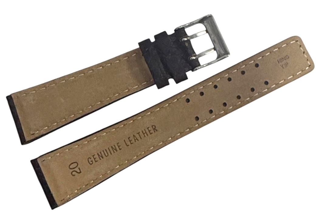 Brown Color Watch Band padded genuine Leather 20mm