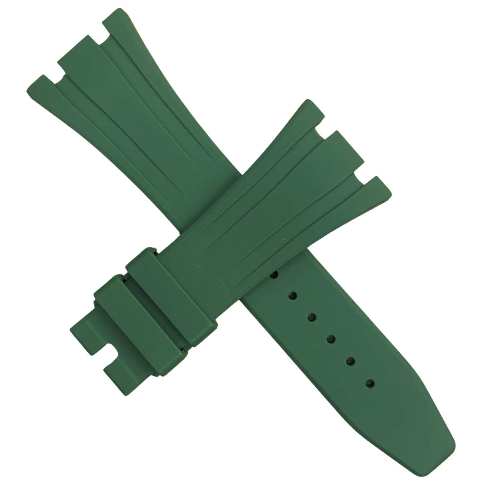 High-Quality Dark Green Rubber Watch Band – 27mm for AP Watches | No Buckle