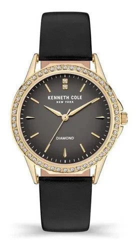 Kenneth Cole New York Gold Women's Watch w/ Blue Leather Band KCWLA2176401 34MM