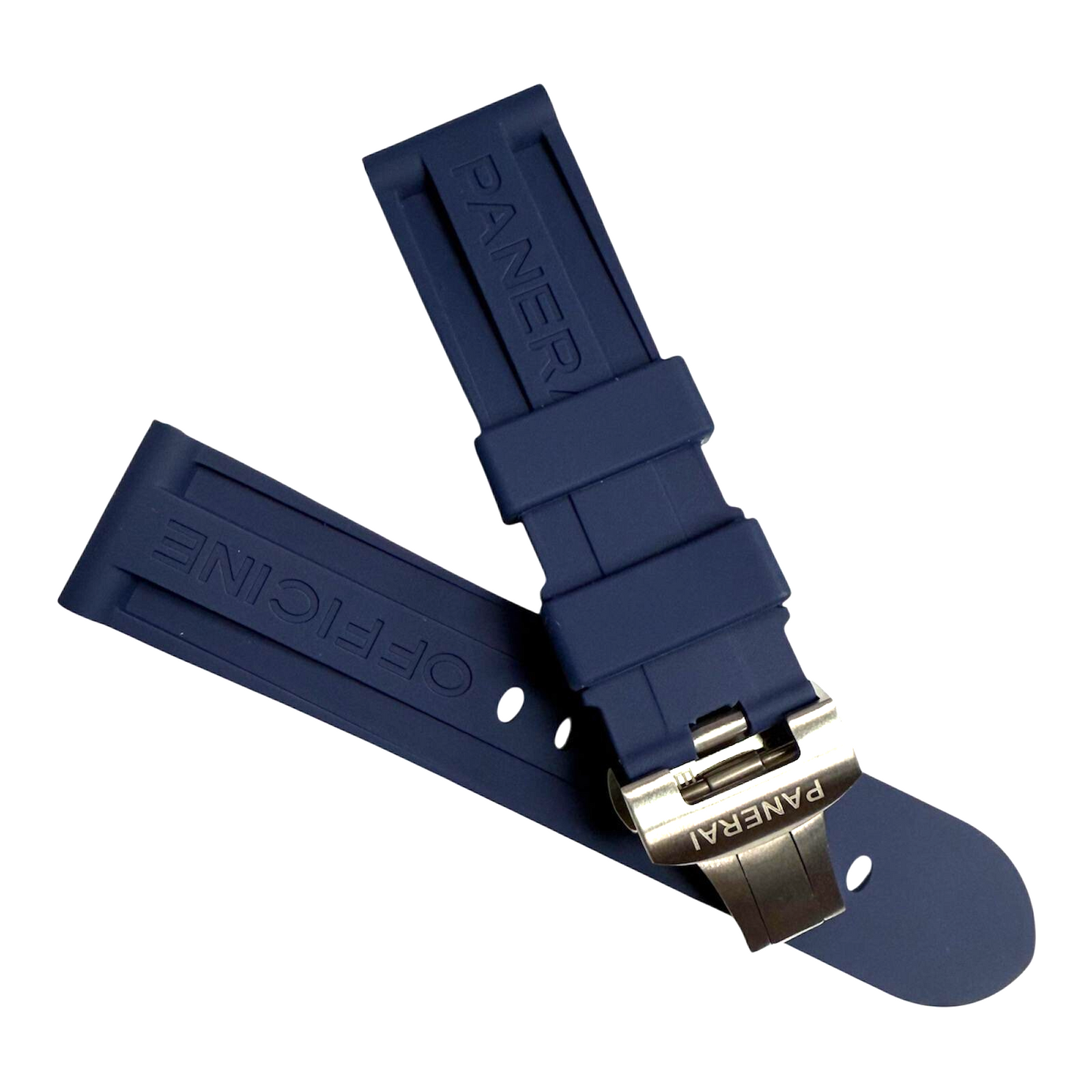 New Watch Band 24mm Rubber Strap Blue Color for PANERAI OFFICIAL