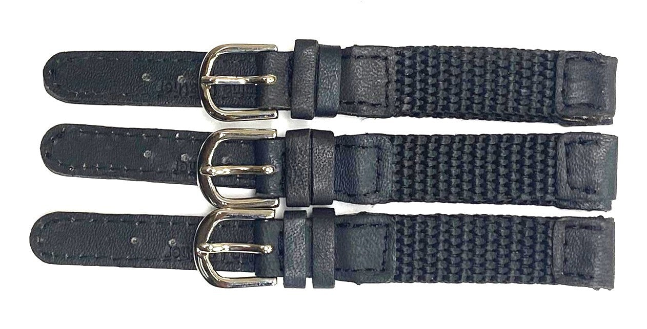 Lot of 6Pcs Watch Bands Black Leather & Fabric Fits Swiss Army ladies Watches