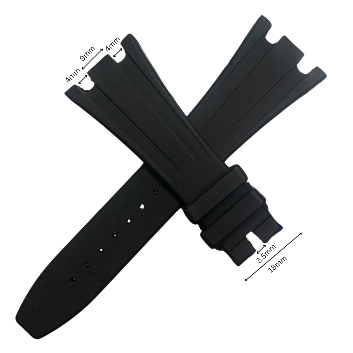 New High Quality 27x18 mm Plain Black Color Special Rubber Band for AP Watches