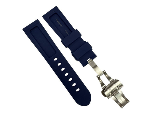 New Watch Band 24mm Rubber Strap Navy Blue Color for PANERAI OFFICIAL