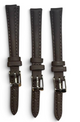 (SET OF 3) 10MM D.BROWN UNIVERSAL Genuine Leather Watch Band Strap