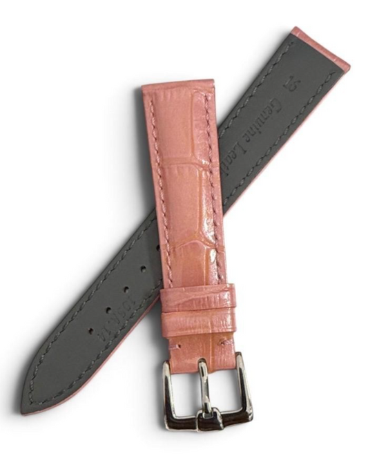 16mm pink Designer Alligator Genuine calf Leather Watch Strap Band