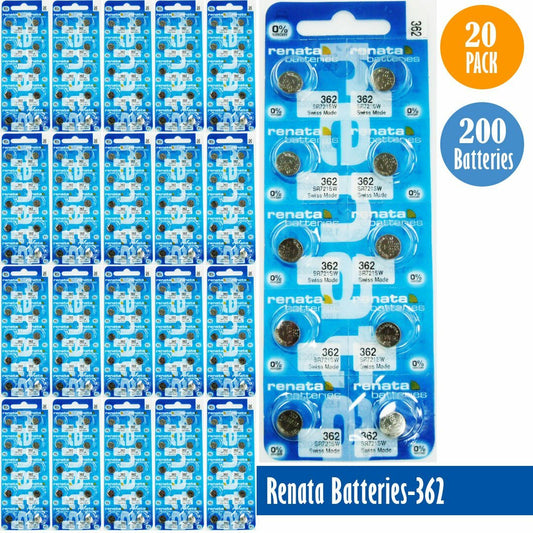 Renata 362 Watch Cell Batteries SR721SW,SWISS MADE, 0% MERCURY (Pack of 100)