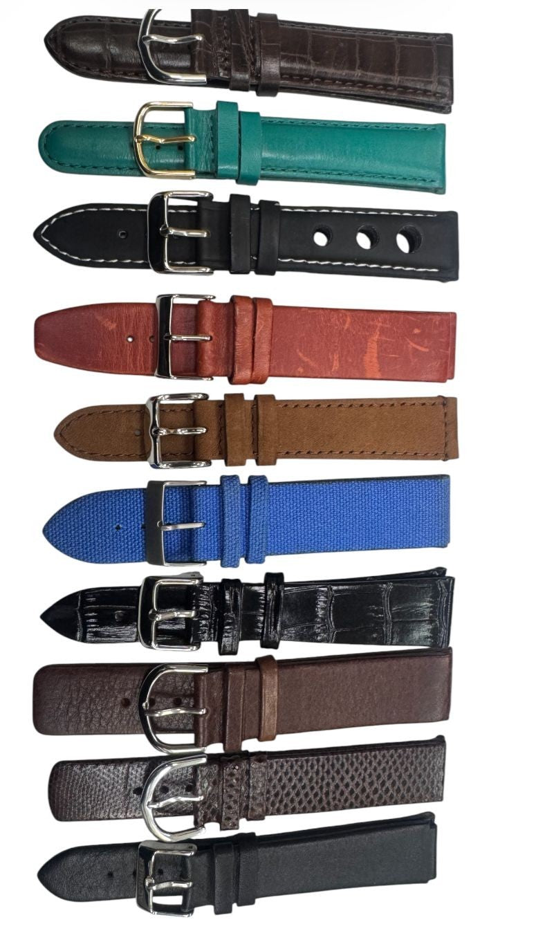 LOT OF 10 WATCH BANDS MIX SIZE STYLE AND COLORS 18MM/20MM