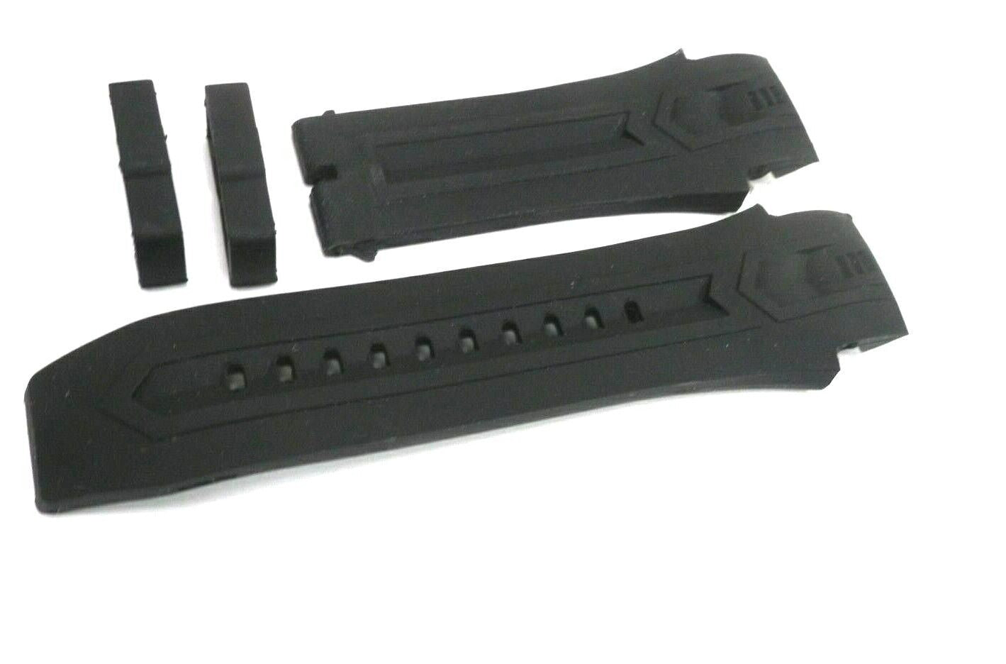 CURVED END SILICONE RUBBER WATCH BAND FOR INVICTA WATCHES BLACK OF SIZE 26MM