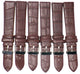 Lot of 6 Watch Band Genuine Leather Alligator Grain Brown Flat 22mm Best Quality
