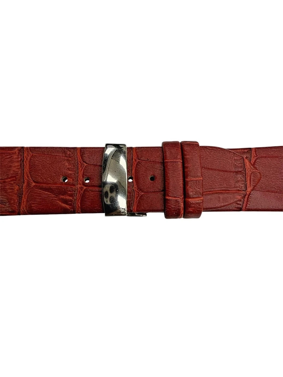 16MM 18MM 20MM 22MM 24MM RED WATCH BAND Alligator Grain Deployment Clasp