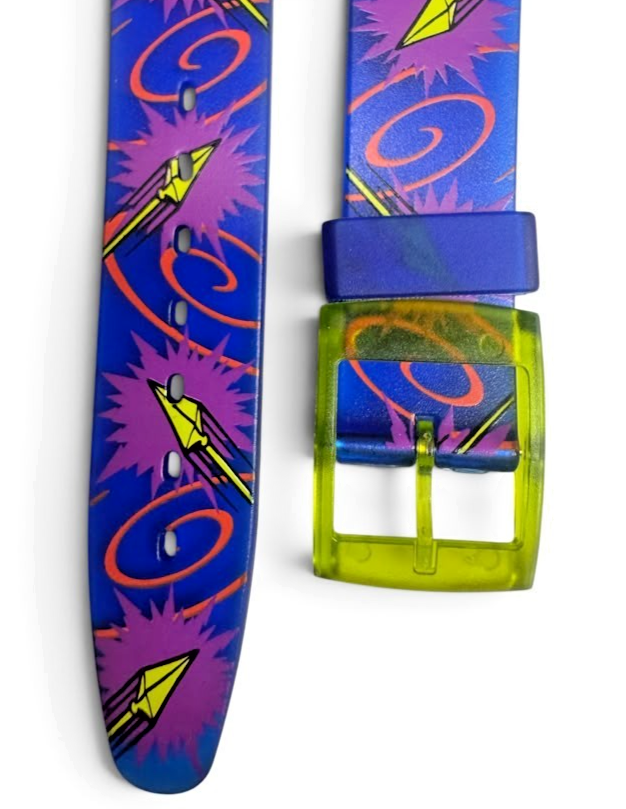 18MM PLASTIC PVC WATCH BAND BLUE ROCKET DESIGN WATER PROOF