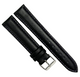 Watch Band Plain Black w Purple Stitches Genuine Leather Padded 20mm