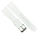 18-24mm Curved-End White Soft & Smooth Silicon Rubber Watch Band
