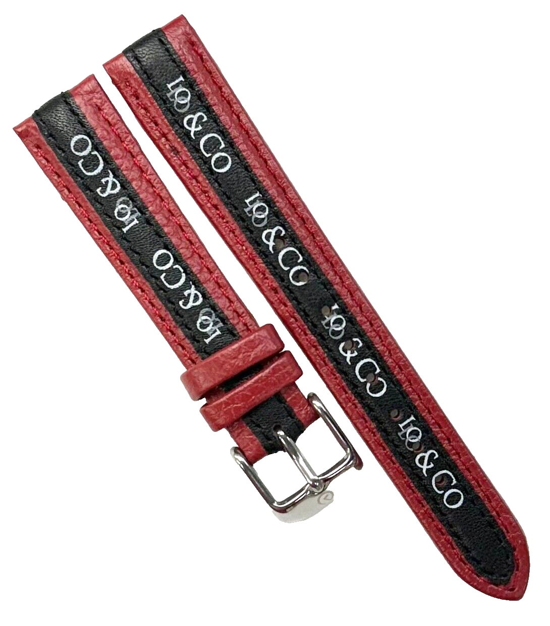 LO&CO Watch Band 16mm Regular Red Genuine Leather  Stitched, Padded (lot of 6)