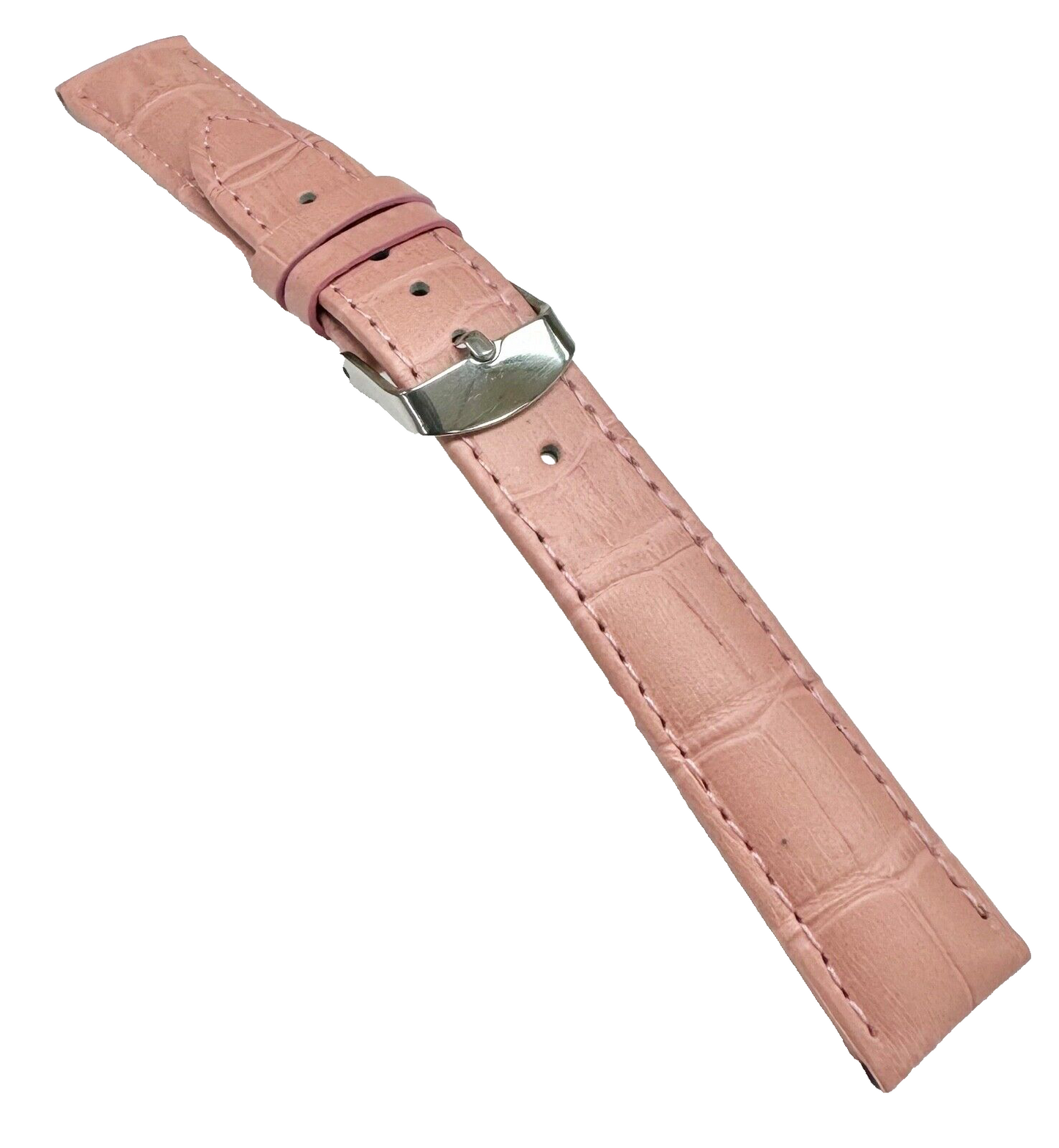 18 MM Pink Genuine Leather Alligator Grains Watch Band (Good Quality)