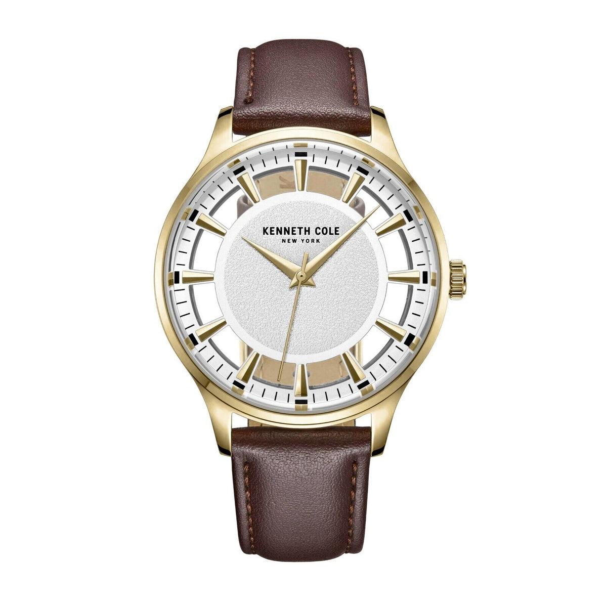 Kenneth Cole New York Men's Transparency Dial Watch Leather Band KCWGA2270801