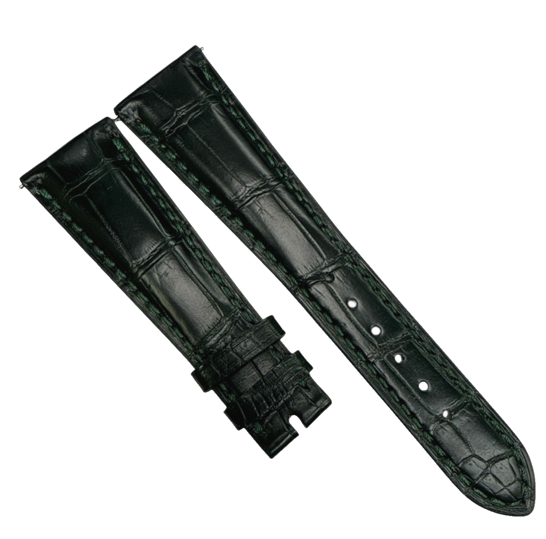 Genuine Patek Philippe dark Green Leather Watch Band - 19mm x 16mm