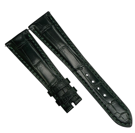 Genuine Patek Philippe dark Green Leather Watch Band - 19mm x 16mm