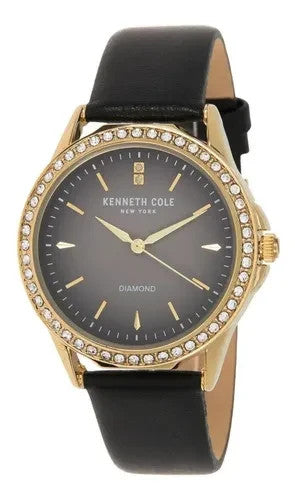 Kenneth Cole New York Gold Women's Watch w/ Blue Leather Band KCWLA2176401 34MM