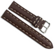 18mm Brown Genuine Leather Waterproof Padded white Stitched Watch Band