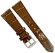 Best Quality,Watch Band Short 20MM Genuine Leather Brown Alligator Grain Flat