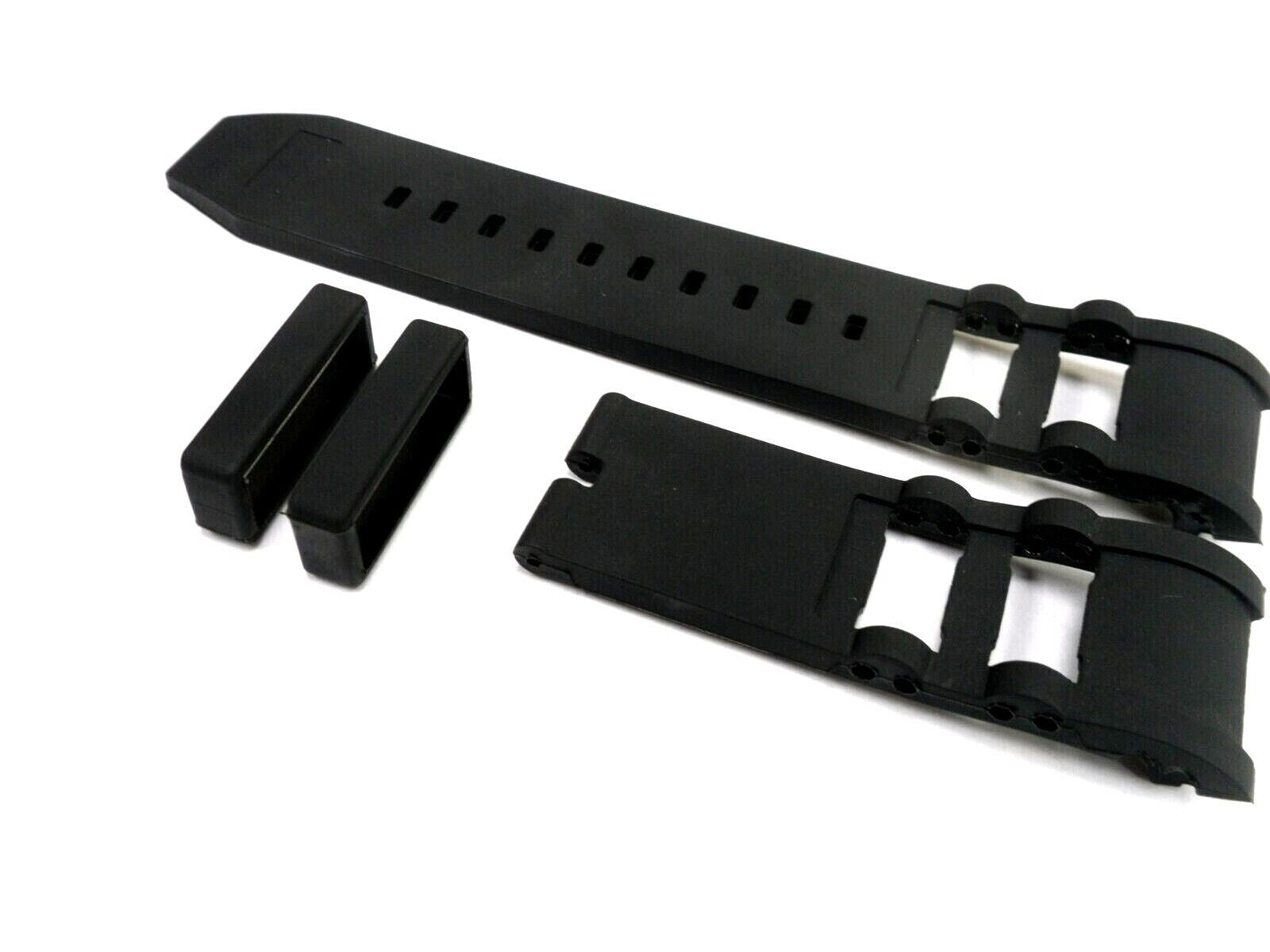 Black Curved Silicone Rubber Watch Strap For Invicta Russian Diver of Size 26mm