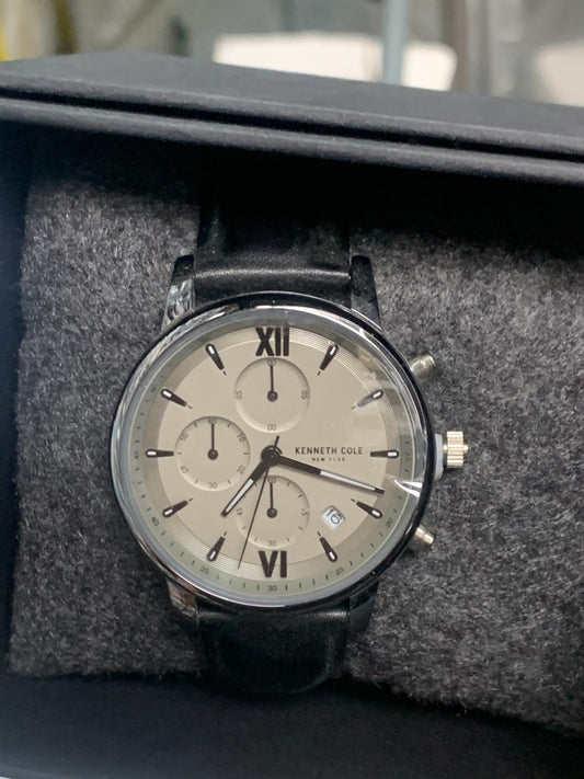 Kenneth Cole New York Men Multi Function Watch With Leather Band 44MM