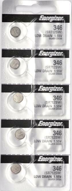 Energizer 346 Cell Watch Battery SR712SW New Sealed pack of 5 batteries