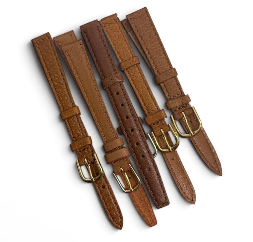 LOT OF 10  BROWNS WATCH BANDS MIX SIZE STYLE AND COLORS 10/11/12/13MM