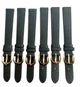 (set of 6) 12mm Quality Genuine Leather FLAT Dark Green Color Watch Band