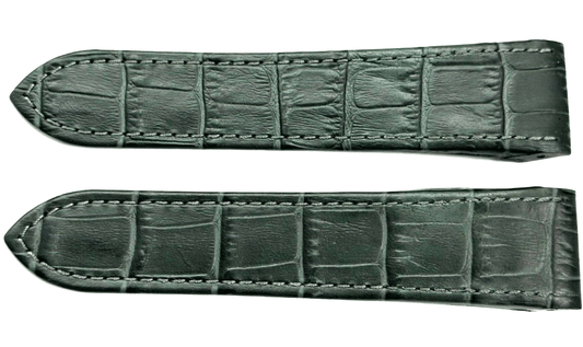 WATCH LEATHER BAND STRAP FOR CARTIER SANTOS 100XL 24.5MM GREY COLOR - Universal Jewelers & Watch Tools Inc.